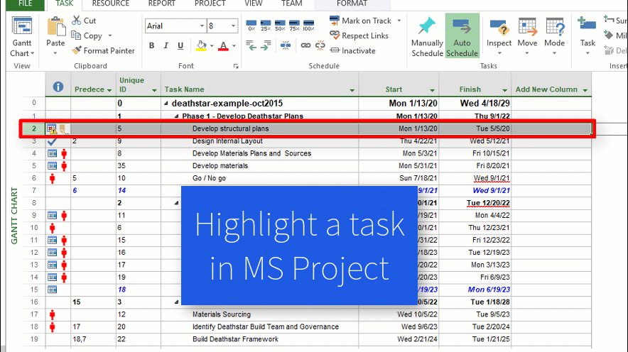 Link to Active MS Project task